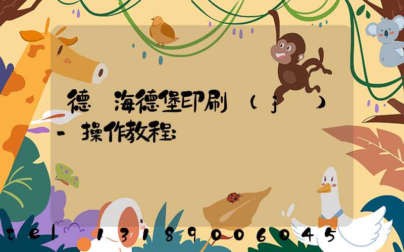 德國海德堡印刷機(jī)-操作教程