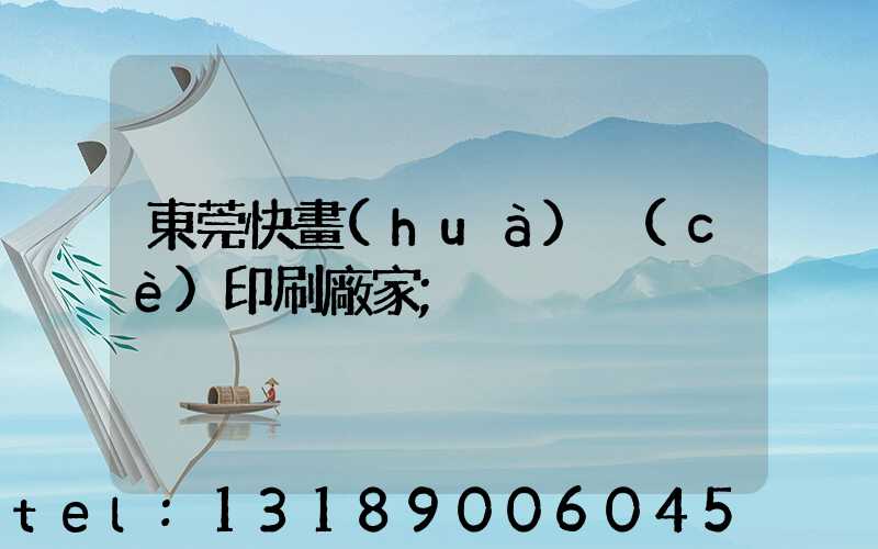 東莞快畫(huà)冊(cè)印刷廠家