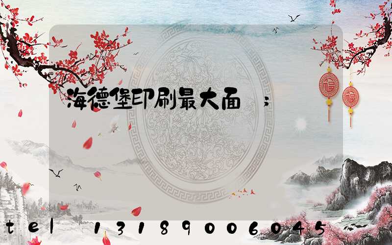海德堡印刷最大面積
