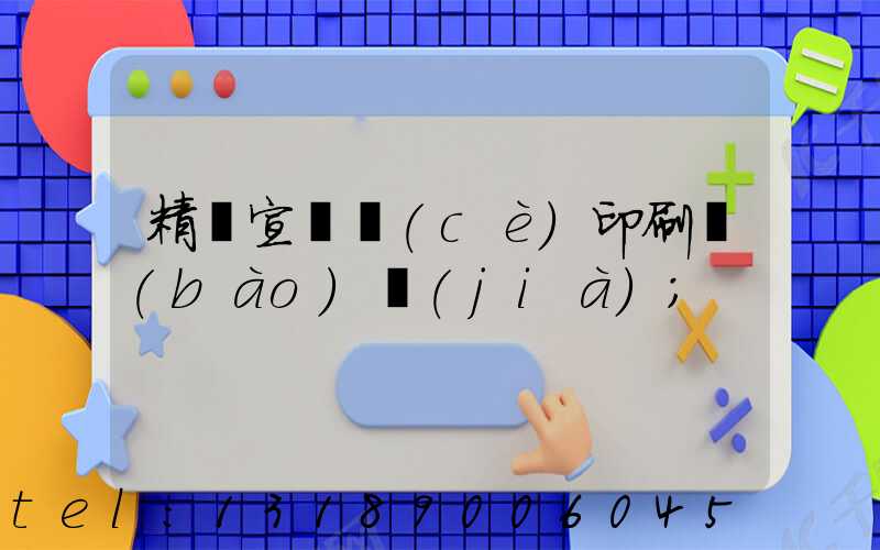 精裝宣傳冊(cè)印刷報(bào)價(jià)