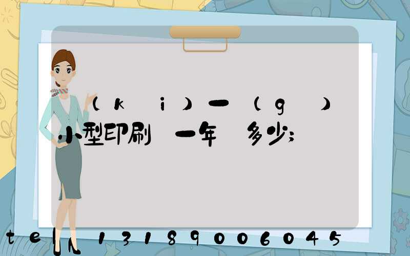 開(kāi)一個(gè)小型印刷廠一年賺多少